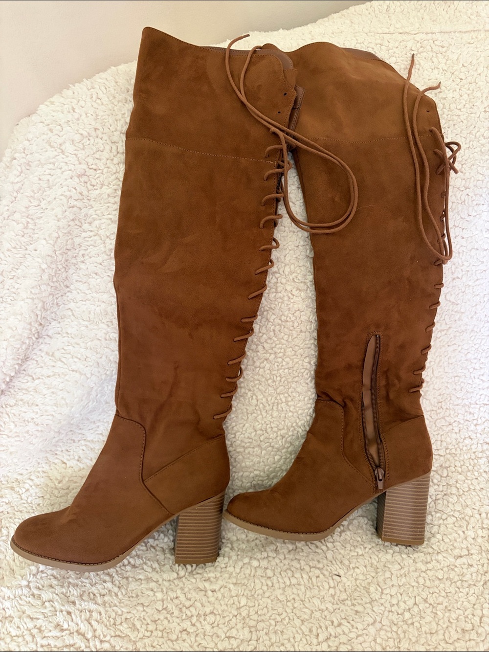 Suede thigh boots